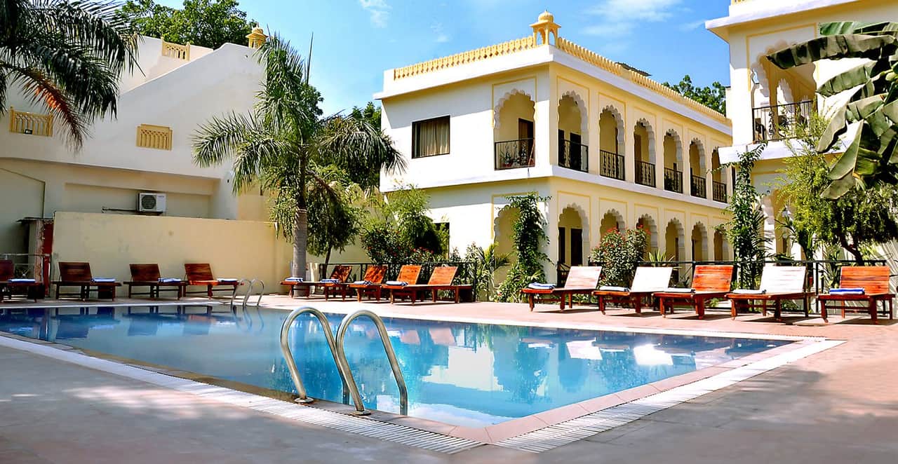 Swimming pool at Raj Palace Resort